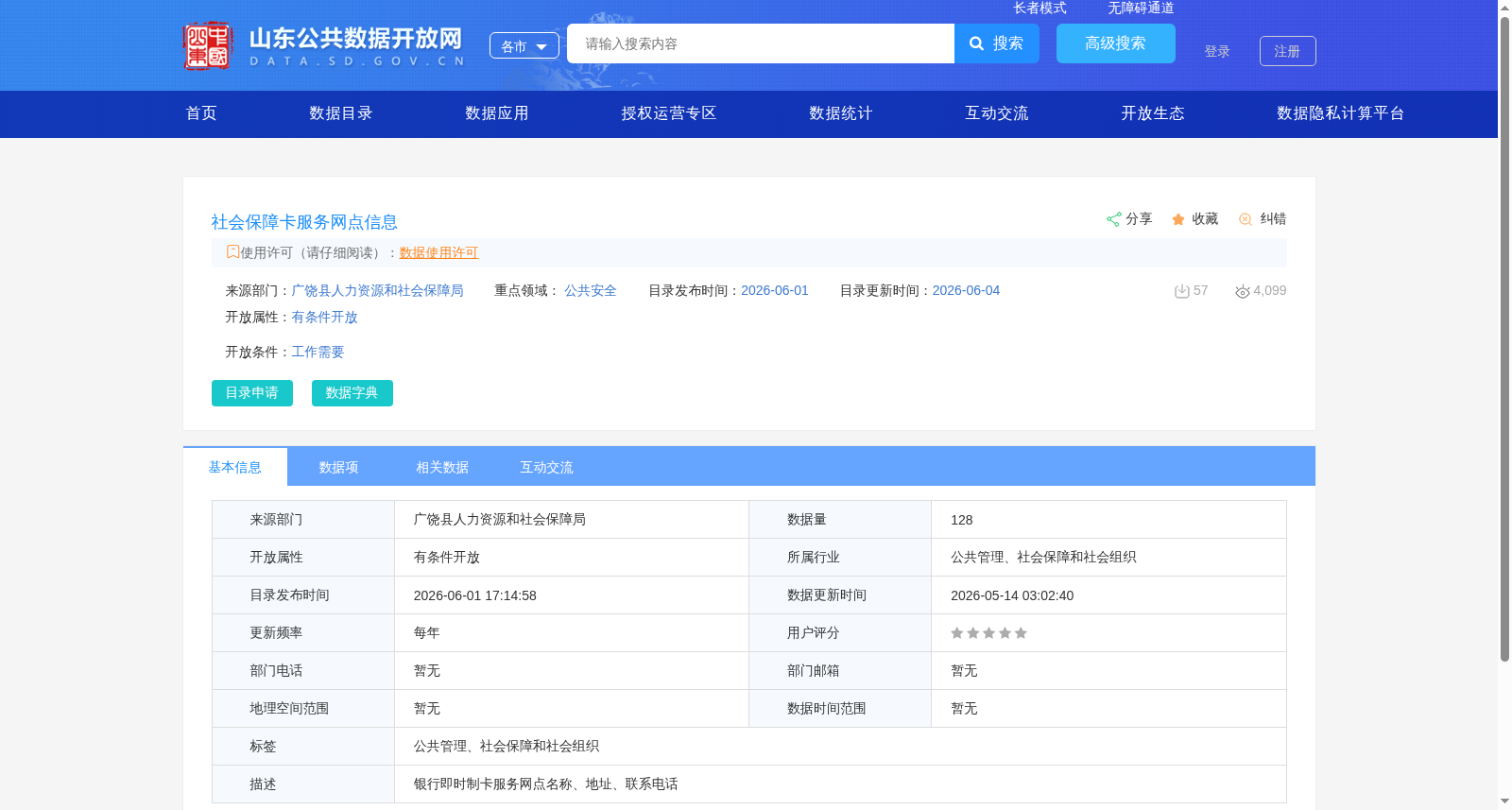 社会保障卡服务网点信息 数据集图片