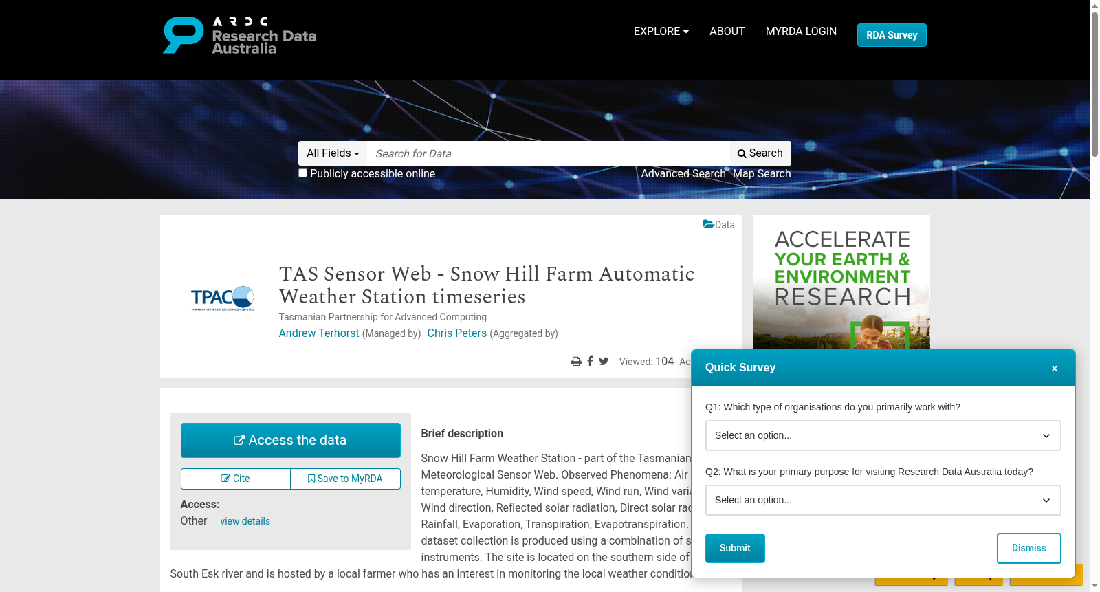 TAS Sensor Web - Snow Hill Farm Automatic Weather Station timeseries 数据集图片