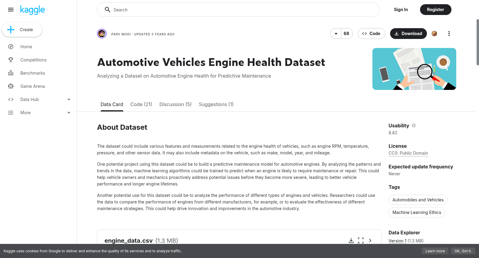 Automotive Vehicles Engine Health Dataset 数据集图片