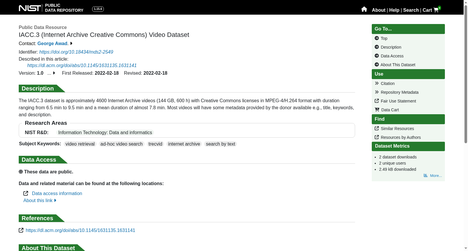 IACC.3 (Internet Archive Creative Commons) Video Dataset 数据集图片