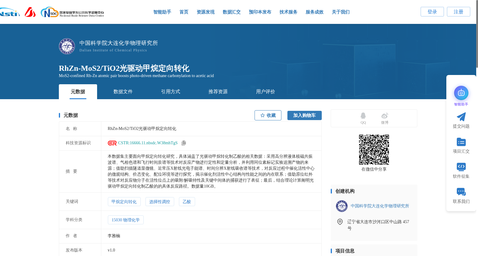 RhZn-MoS2/TiO2光驱动甲烷定向转化 数据集图片