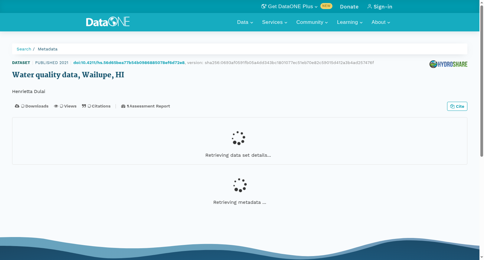 Water quality data, Wailupe, HI 数据集图片