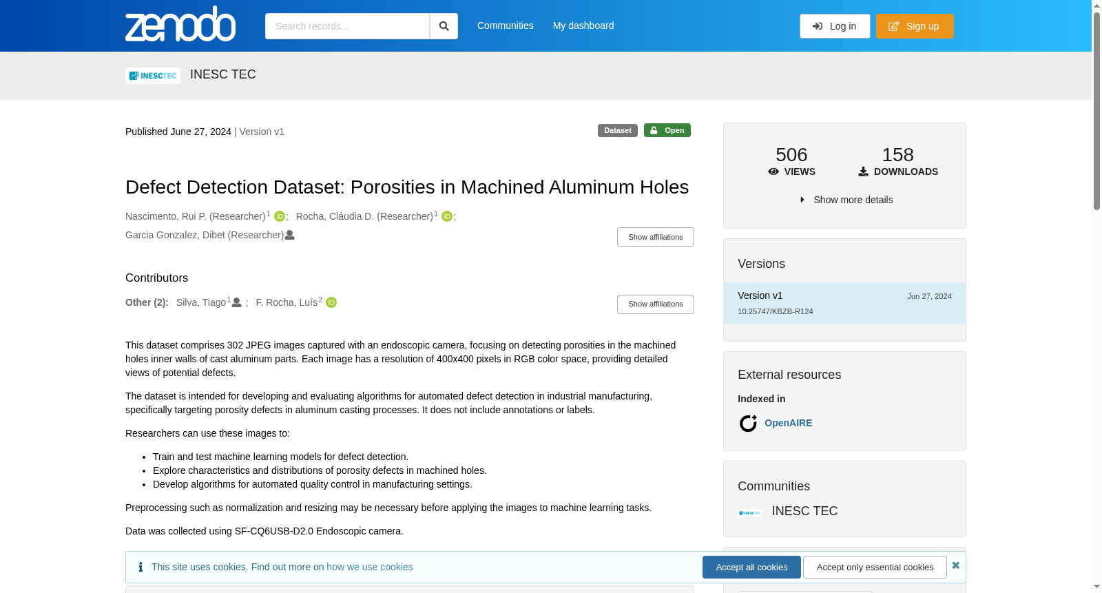 Defect Detection Dataset: Porosities in Machined Aluminum Holes 数据集图片