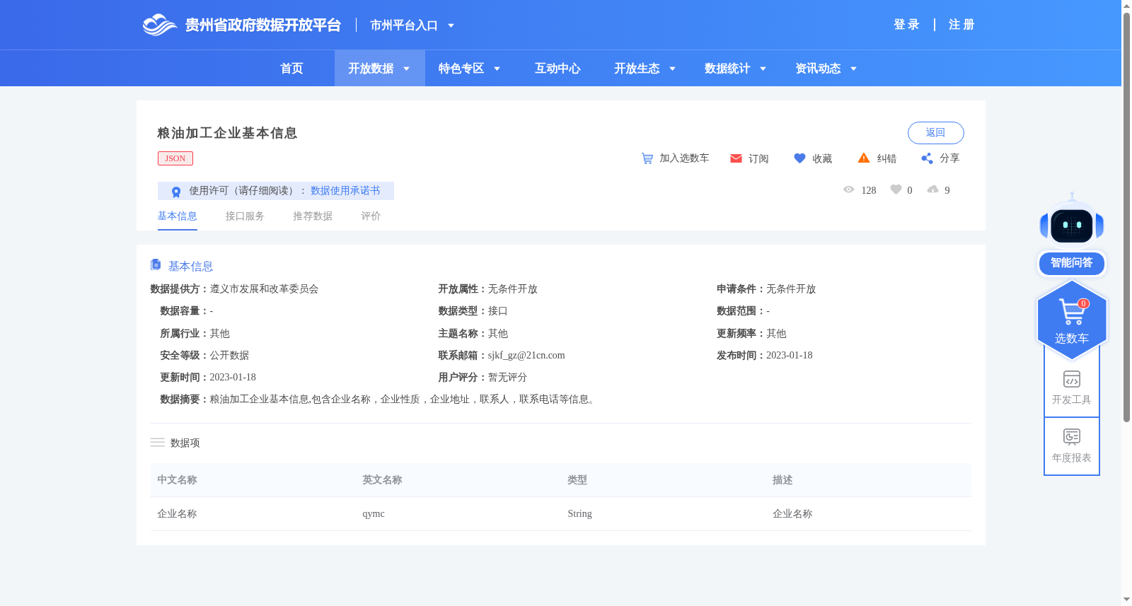 粮油加工企业基本信息 数据集图片