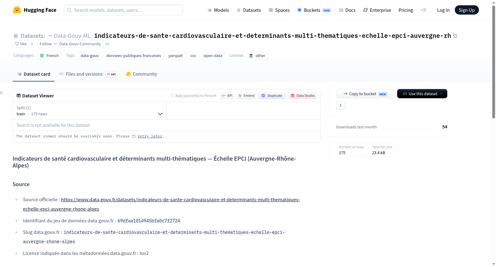 Data-Gouv-FR/indicateurs-de-sante-cardiovasculaire-et-determinants-multi-thematiques-echelle-epci-auvergne-rh 数据集图片