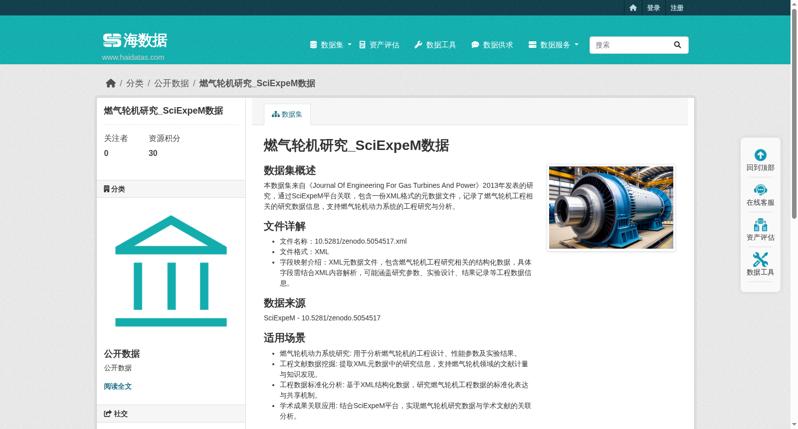 燃气轮机研究_SciExpeM数据 数据集图片
