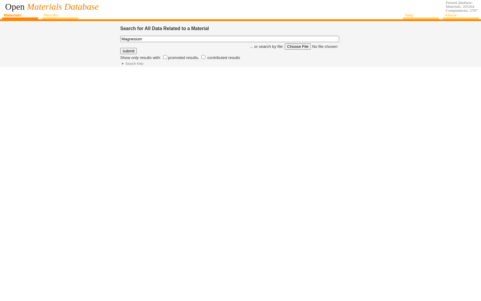 Open Materials Database 数据集图片