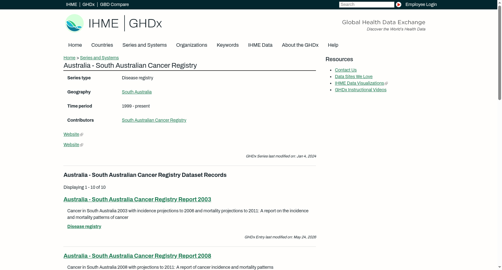 Australia - South Australian Cancer Registry 数据集图片