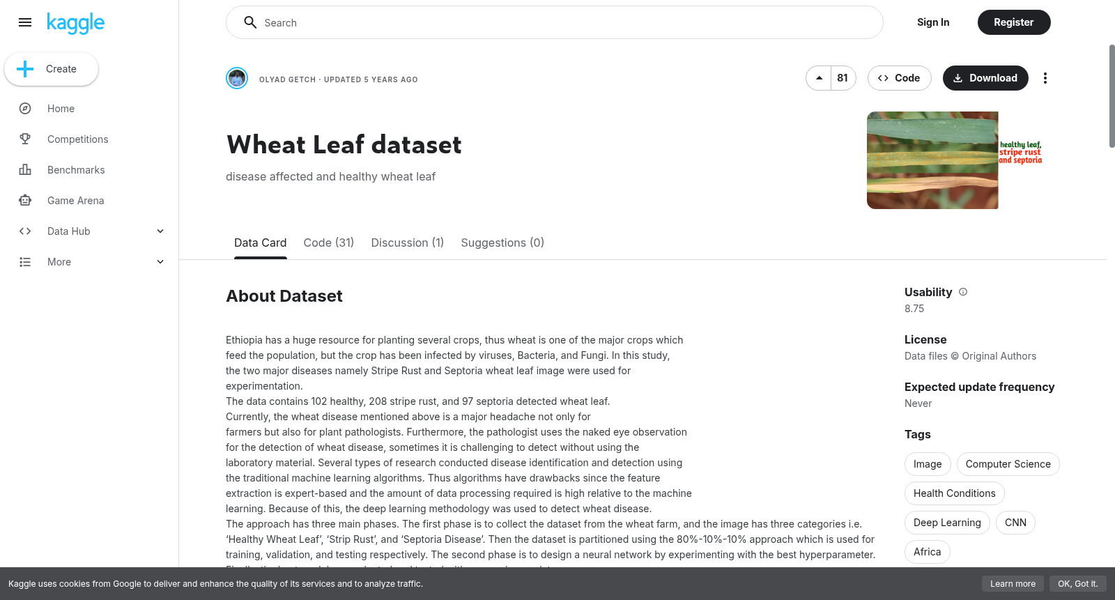 Wheat Leaf dataset 数据集图片