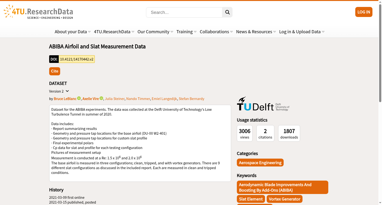 ABIBA Airfoil and Slat Measurement Data 数据集图片