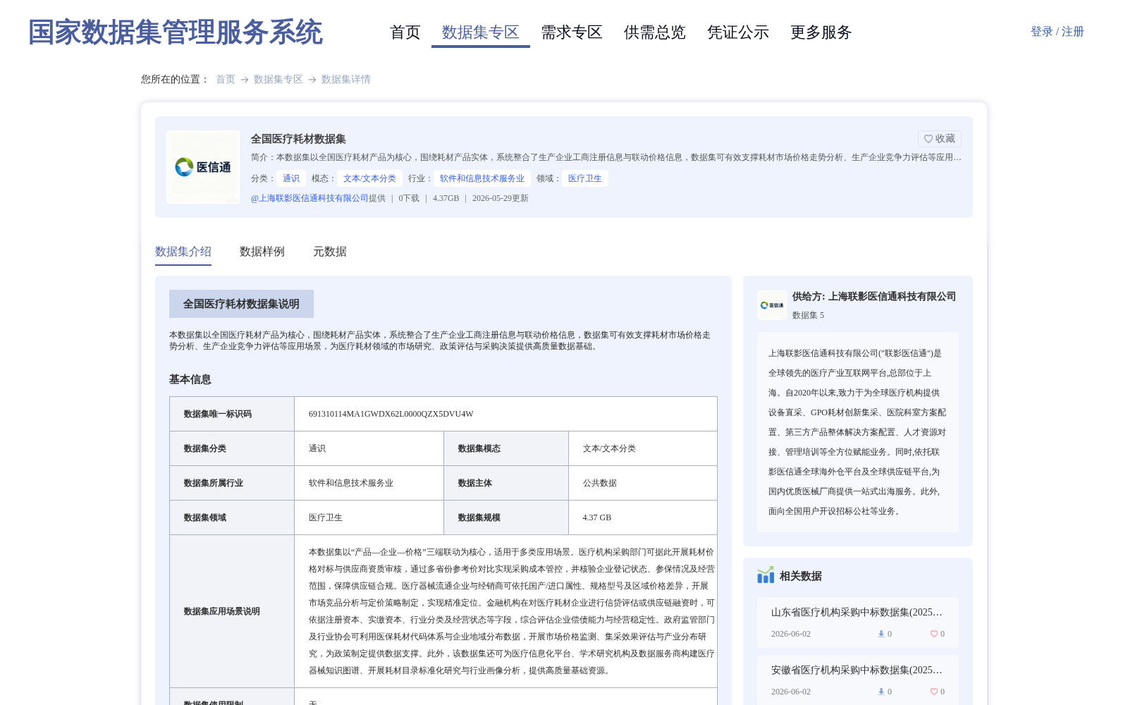全国医疗耗材数据集 数据集图片