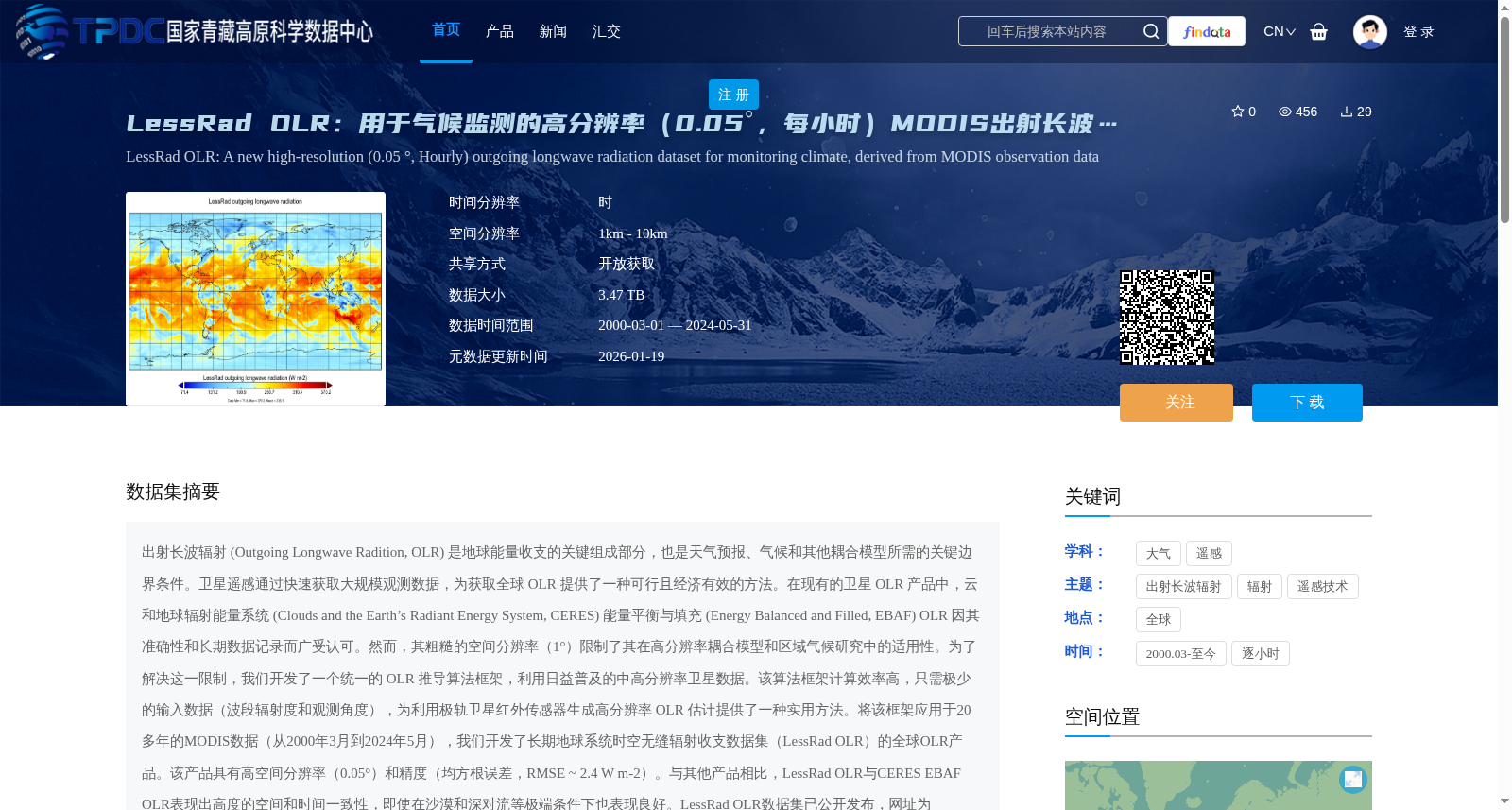 LessRad OLR:用于气候监测的高分辨率(0.05°,每小时)MODIS出射长波辐射数据集 数据集图片