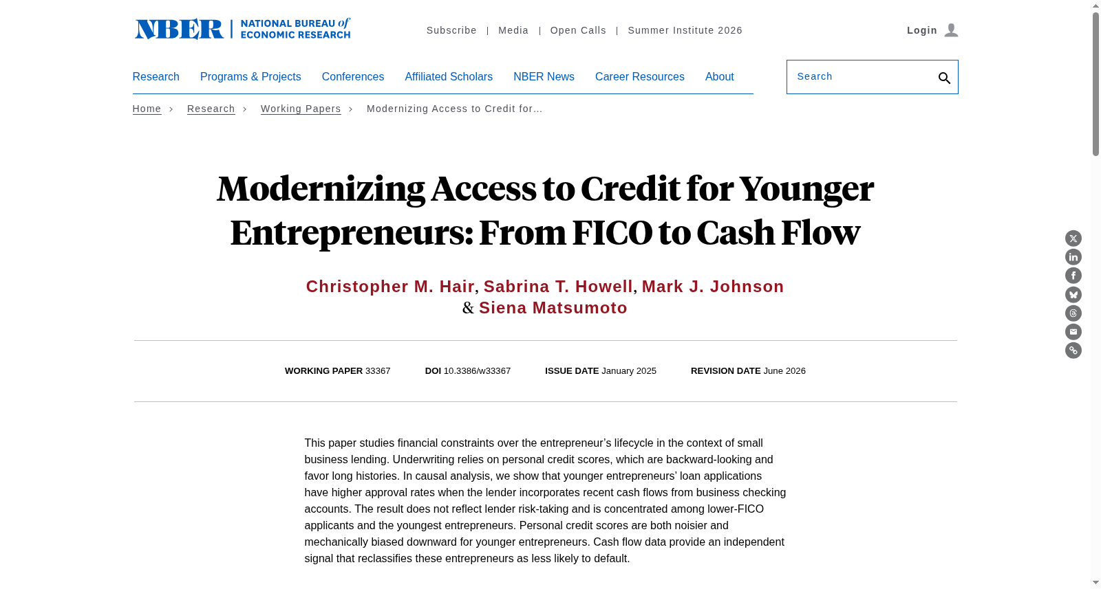 Modernizing Access to Credit for Younger Entrepreneurs: From FICO to Cash Flow 数据集图片