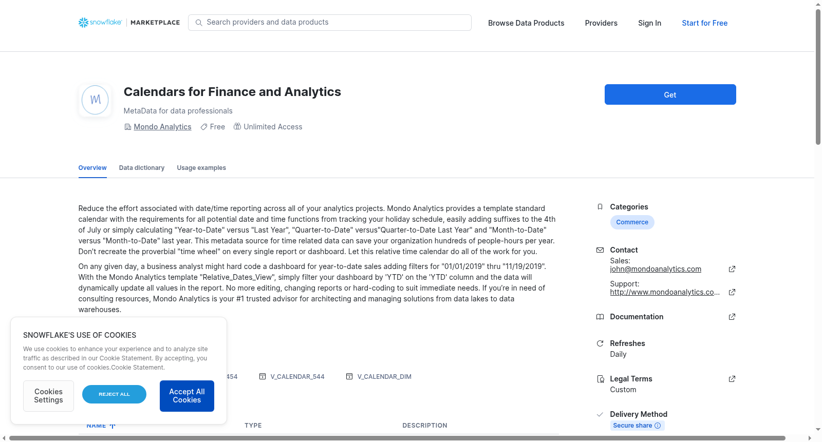 Calendars for Finance and Analytics 数据集图片