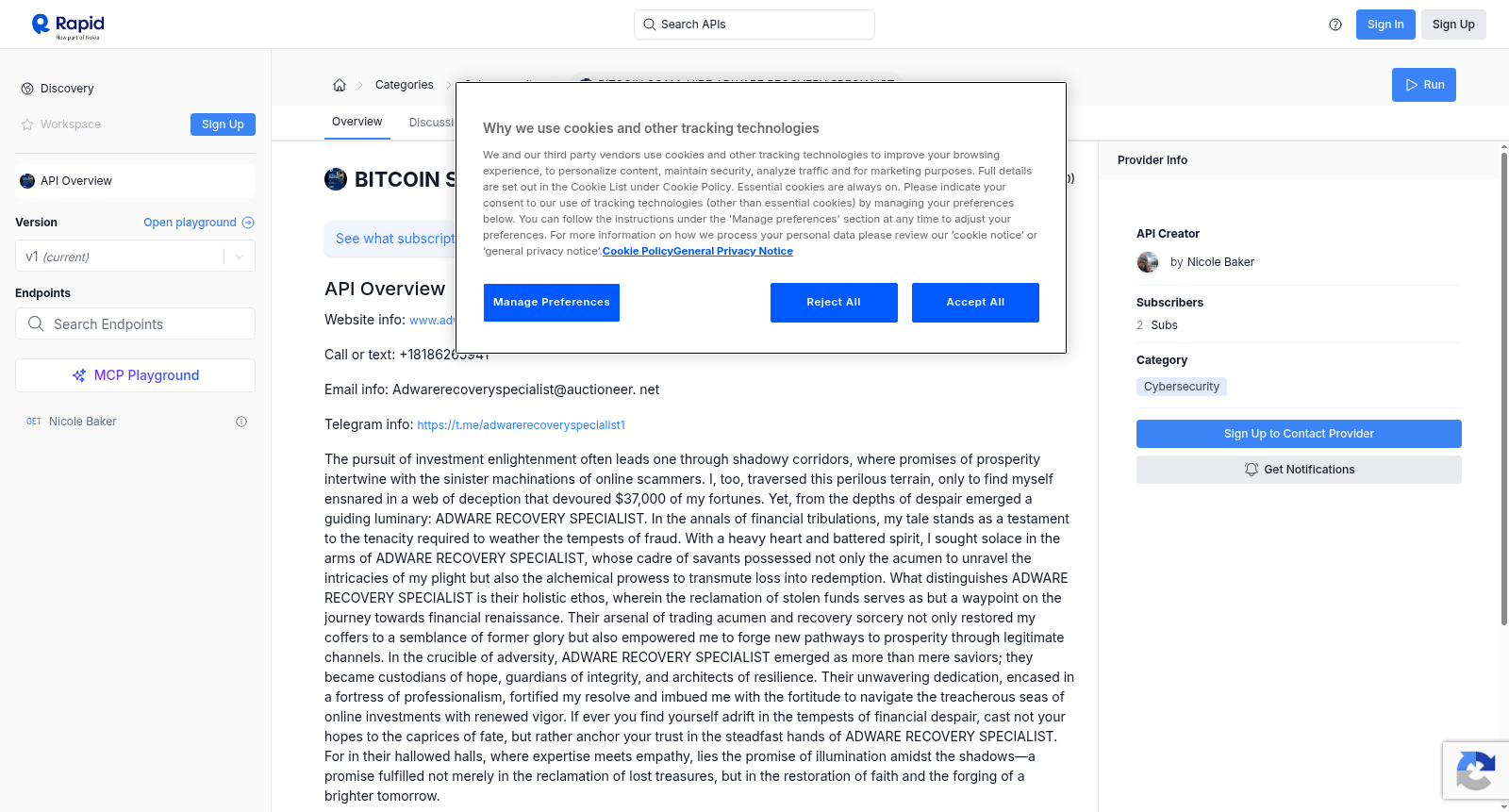 BITCOIN SCAM, HIRE ADWARE RECOVERY SPECIALIST 数据集图片