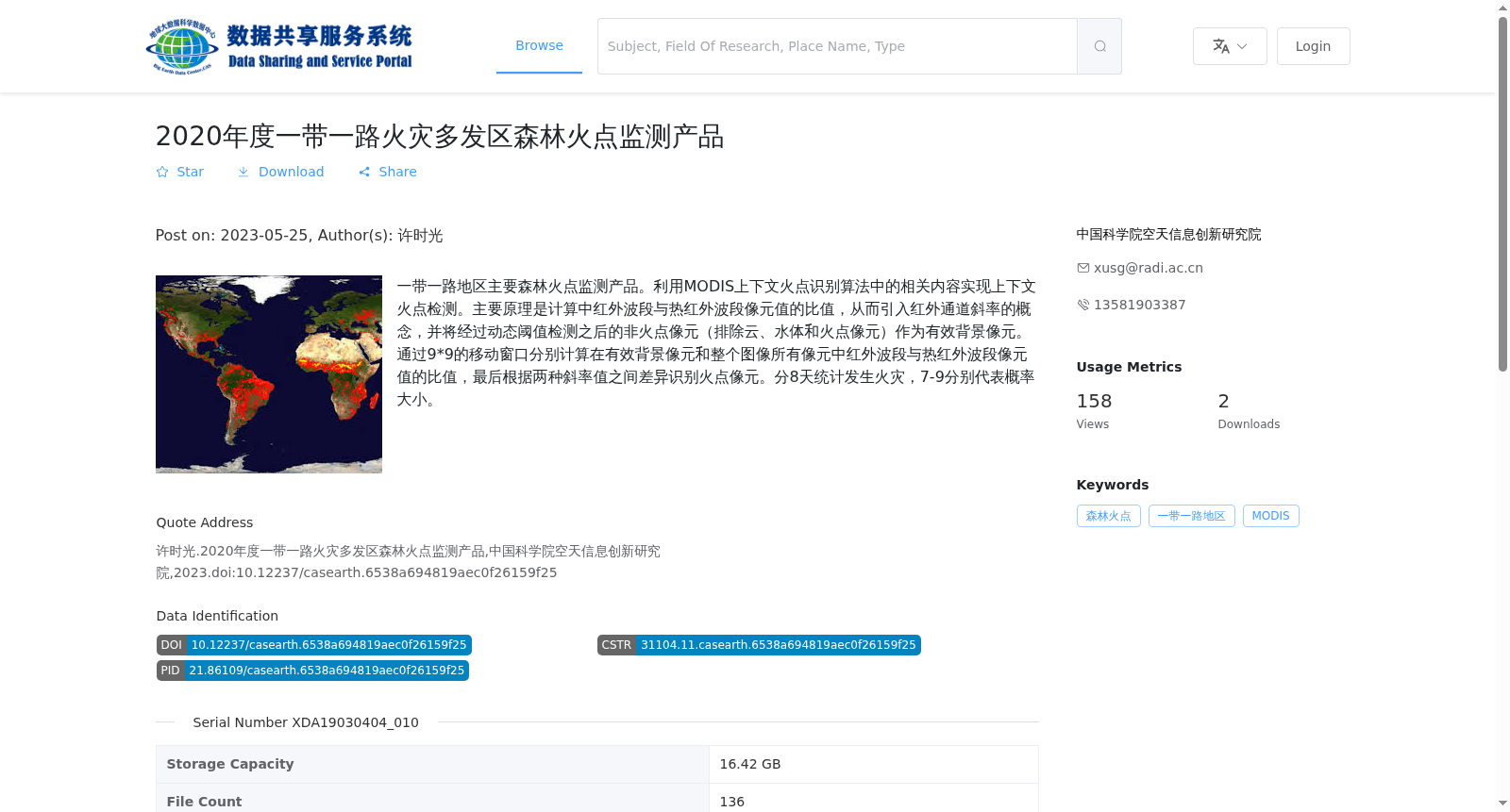 2020年度一带一路火灾多发区森林火点监测产品 数据集图片