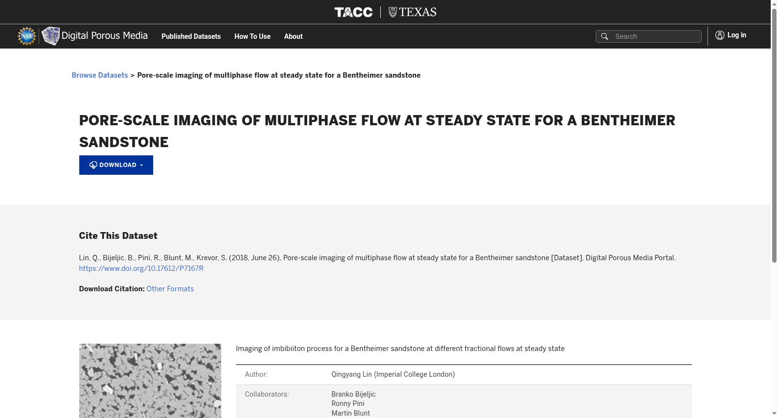 Pore-scale imaging of multiphase flow at steady state for a Bentheimer sandstone 数据集图片