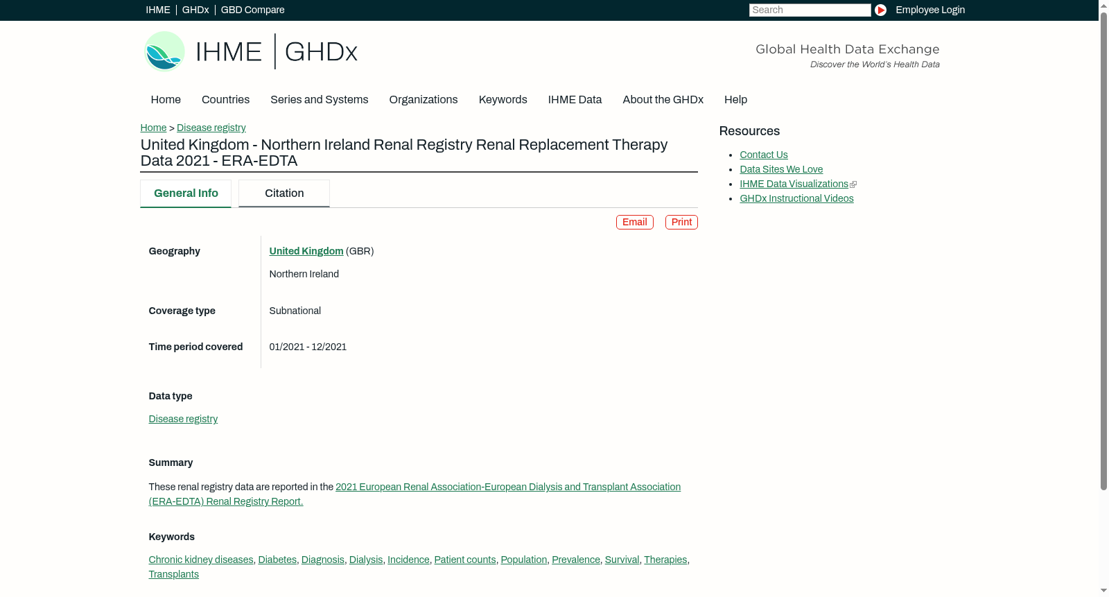 United Kingdom - Northern Ireland Renal Registry Renal Replacement Therapy Data 2021 - ERA-EDTA 数据集图片