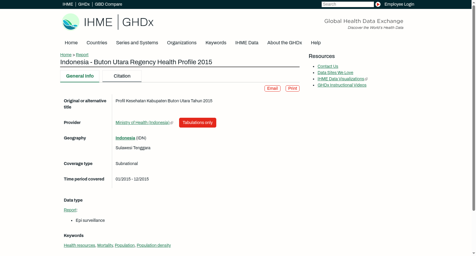 Indonesia - Buton Utara Regency Health Profile 2015 数据集图片