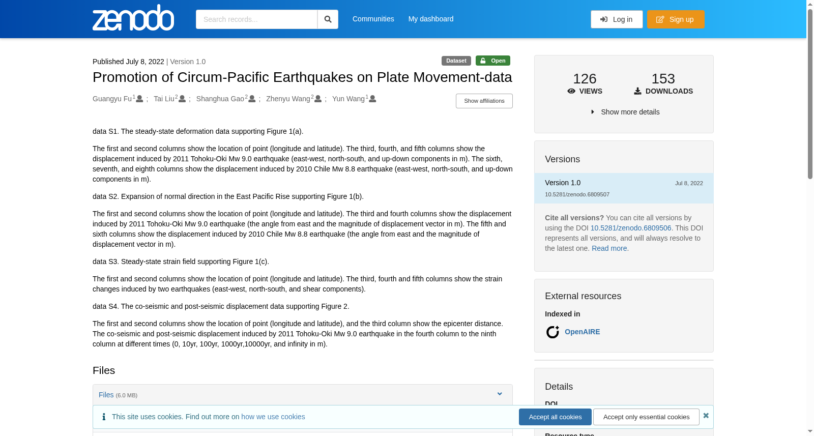 Promotion of Circum-Pacific Earthquakes on Plate Movement-data 数据集图片