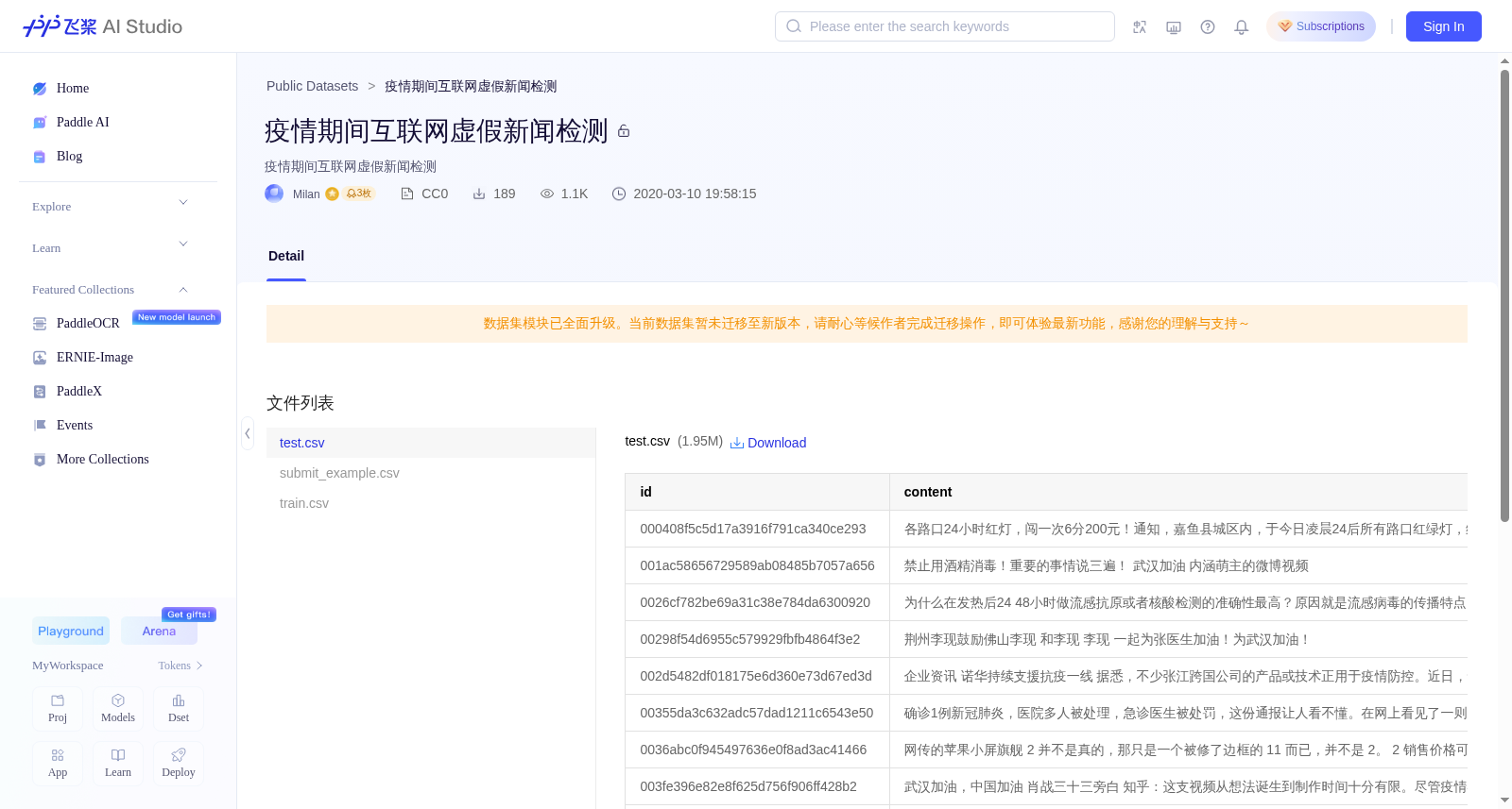 疫情期间互联网虚假新闻检测 数据集图片