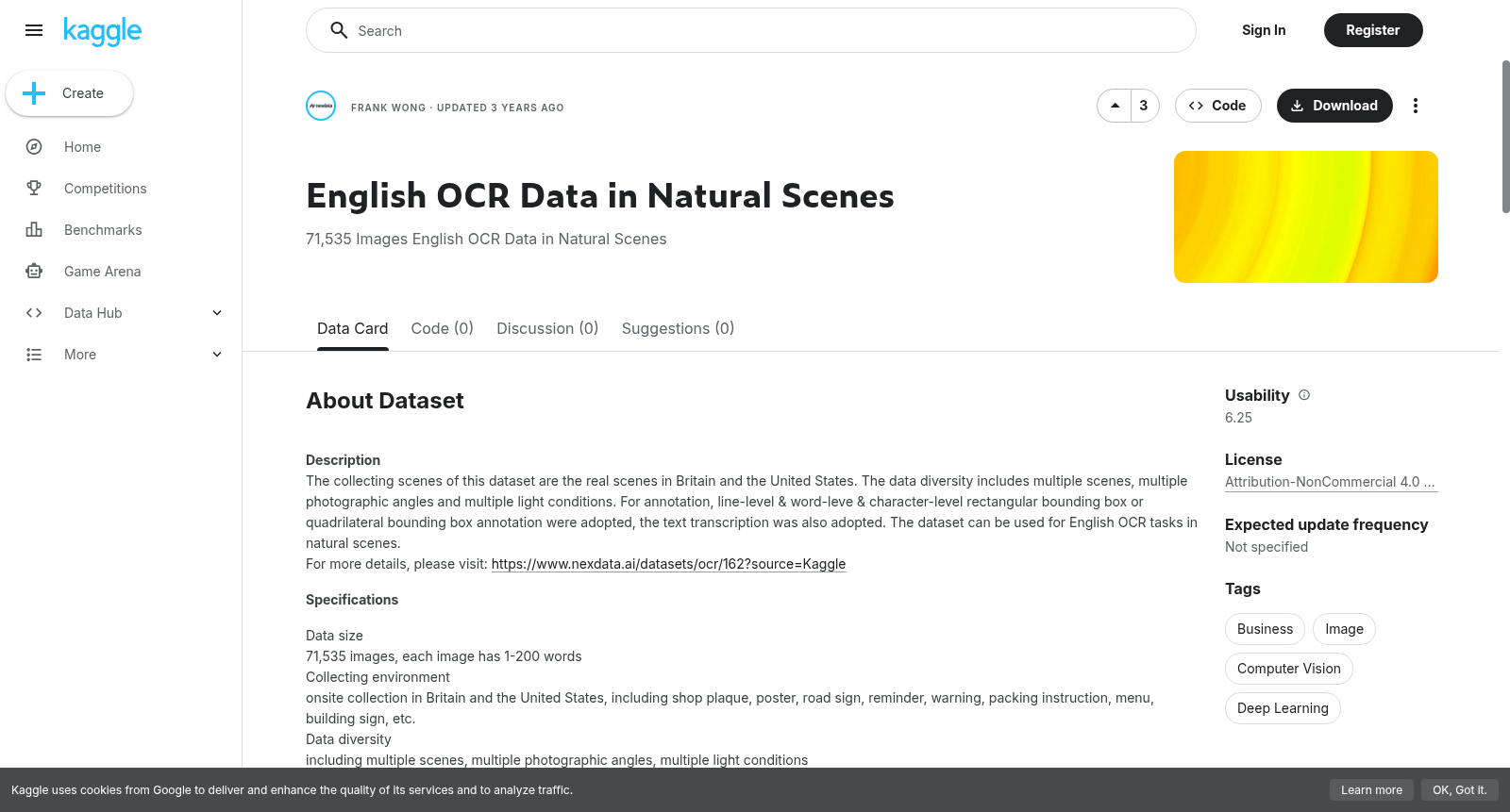 English OCR Data in Natural Scenes 数据集图片