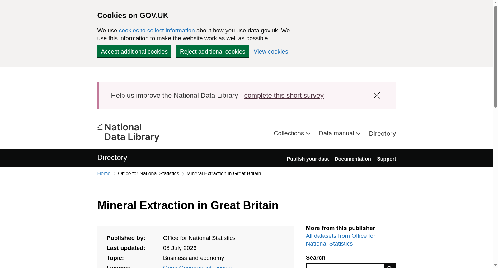 Mineral Extraction in Great Britain 数据集图片