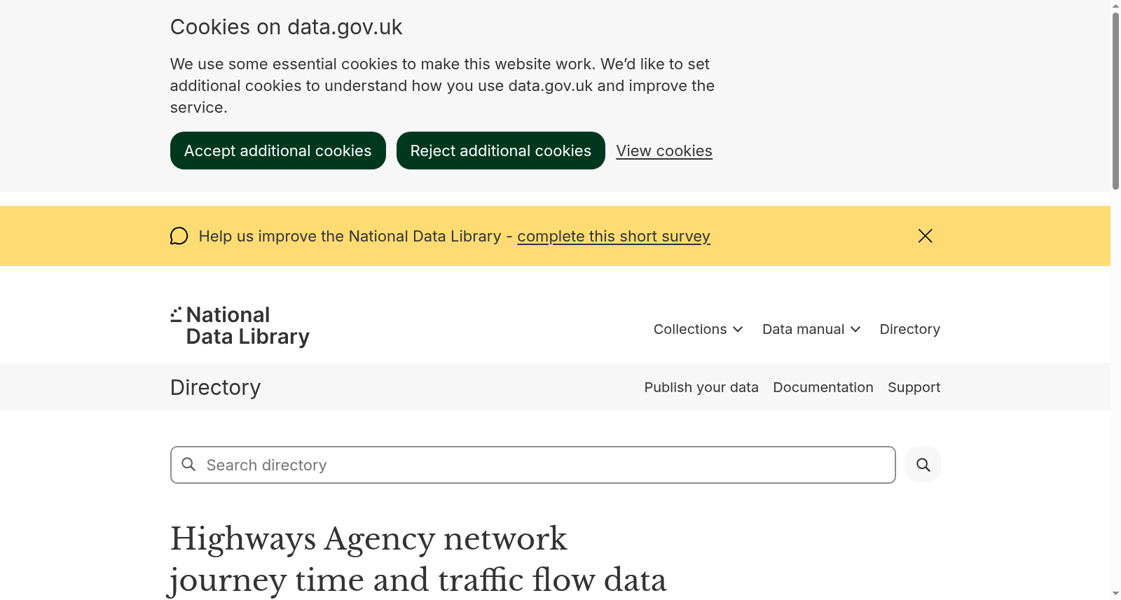 Highways Agency network journey time and traffic flow data 数据集图片