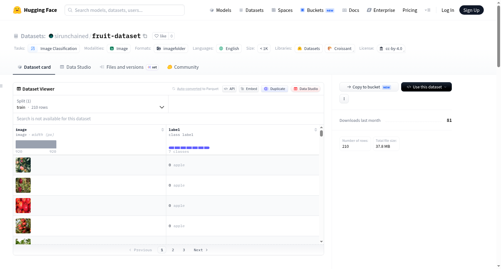 fruit-dataset 数据集图片