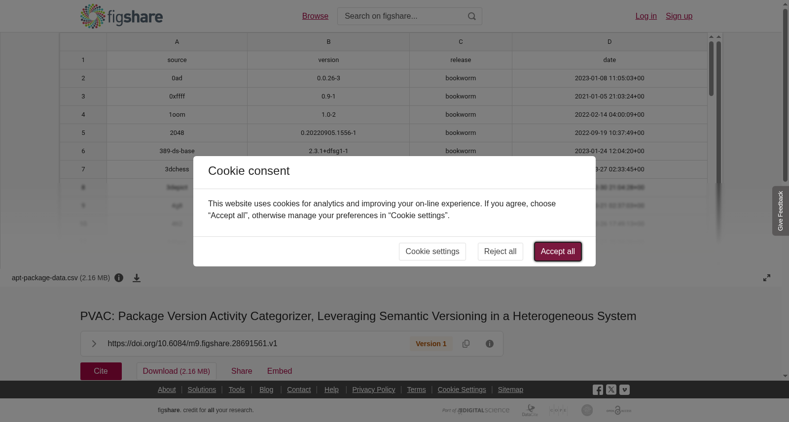 PVAC: Package Version Activity Categorizer, Leveraging Semantic Versioning in a Heterogeneous System 数据集图片