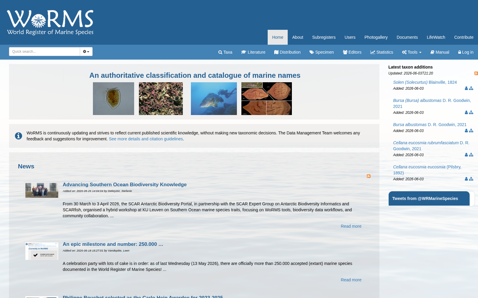 World Register of Marine Species 数据集图片
