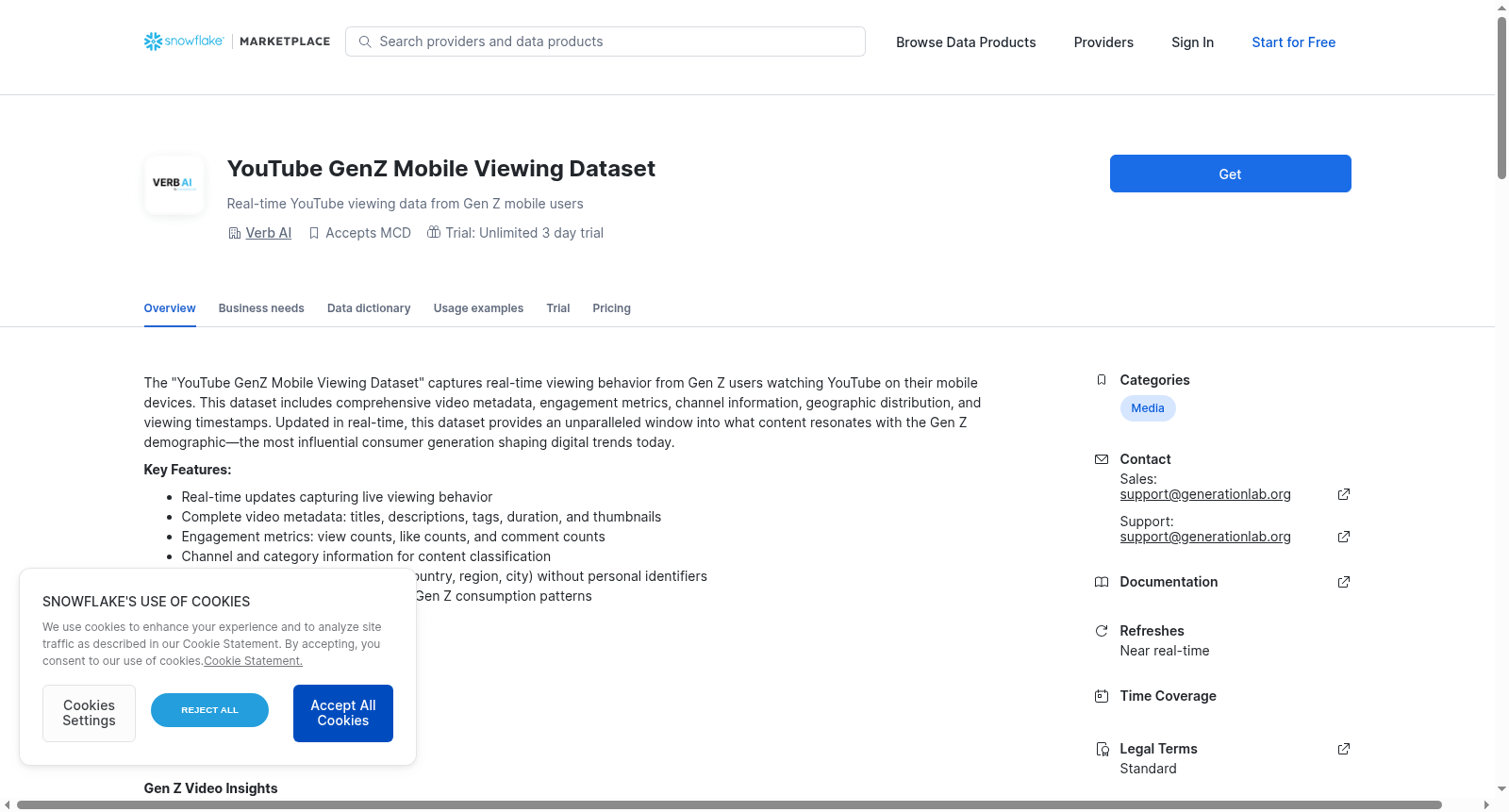 YouTube GenZ Mobile Viewing Dataset 数据集图片