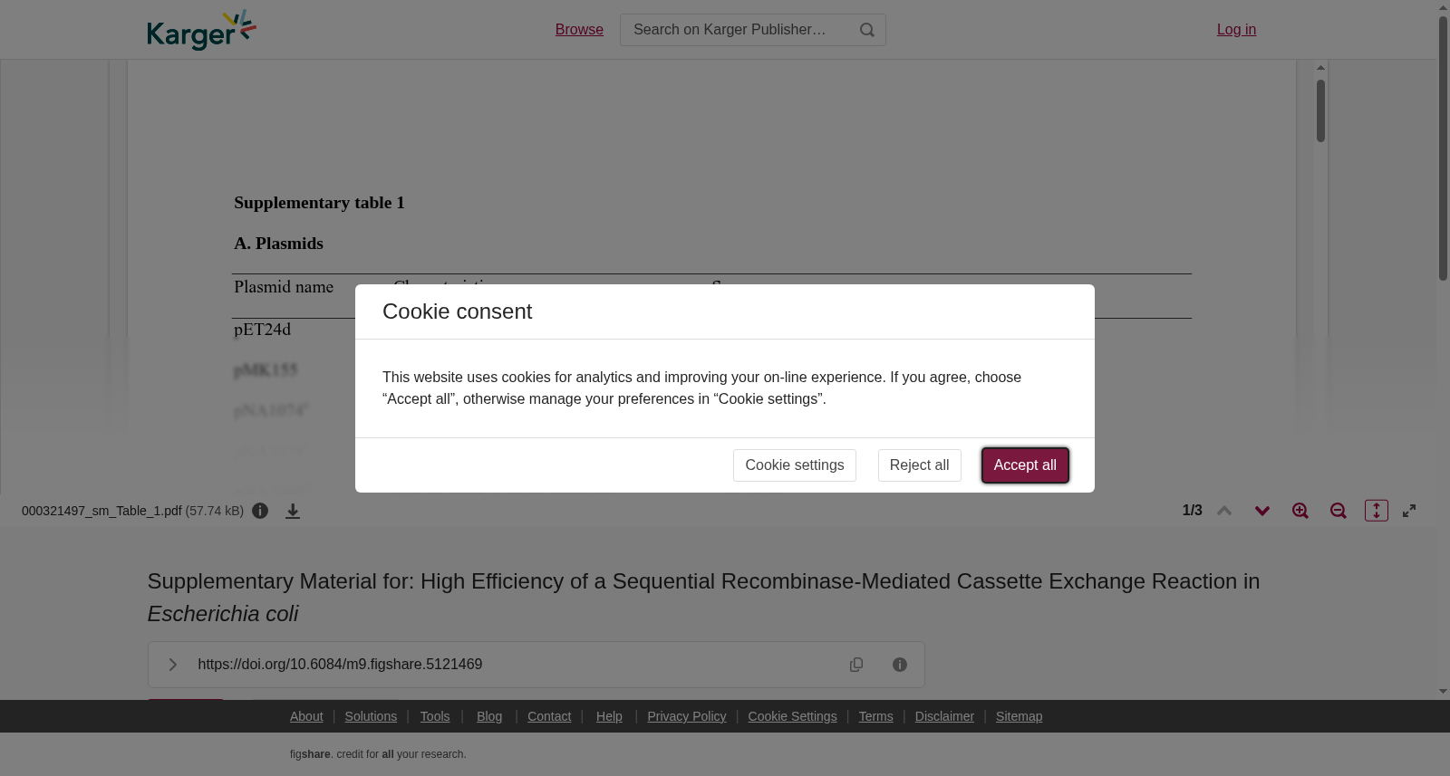 Supplementary Material for: High Efficiency of a Sequential Recombinase-Mediated Cassette Exchange Reaction in <i>Escherichia coli</i> 数据集图片