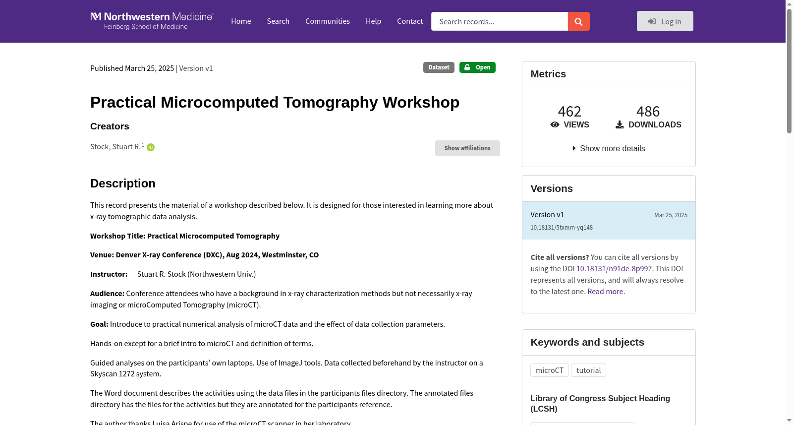 Practical Microcomputed Tomography Workshop 数据集图片