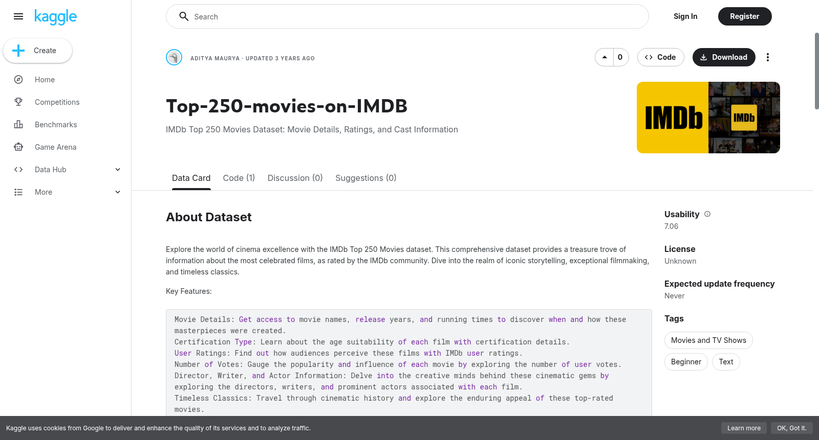 Top-250-movies-on-IMDB 数据集图片