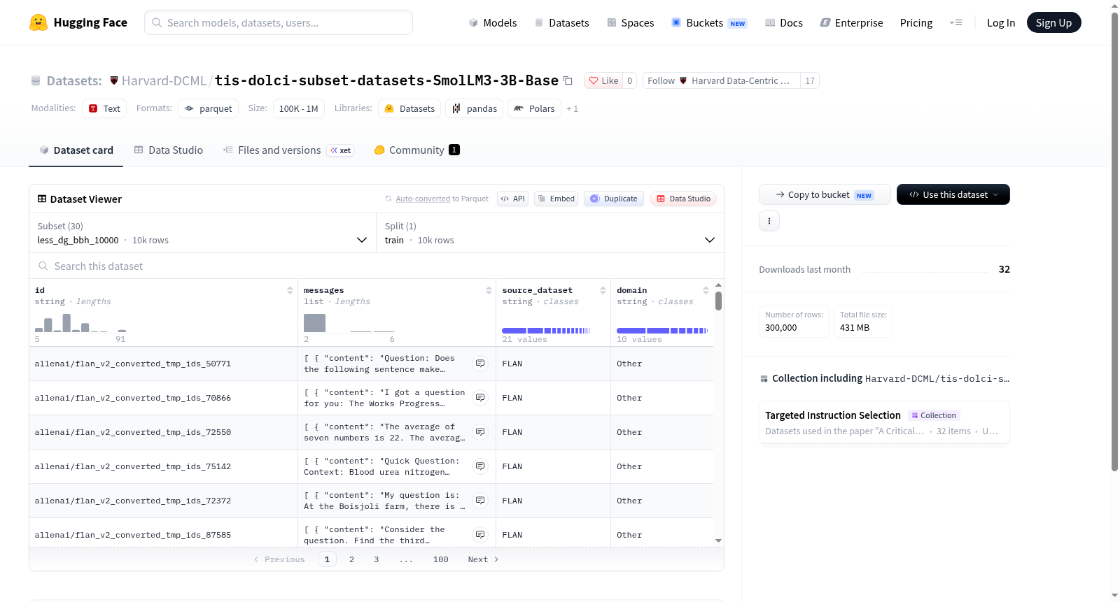 Harvard-DCML/tis-dolci-subset-datasets-SmolLM3-3B-Base 数据集图片