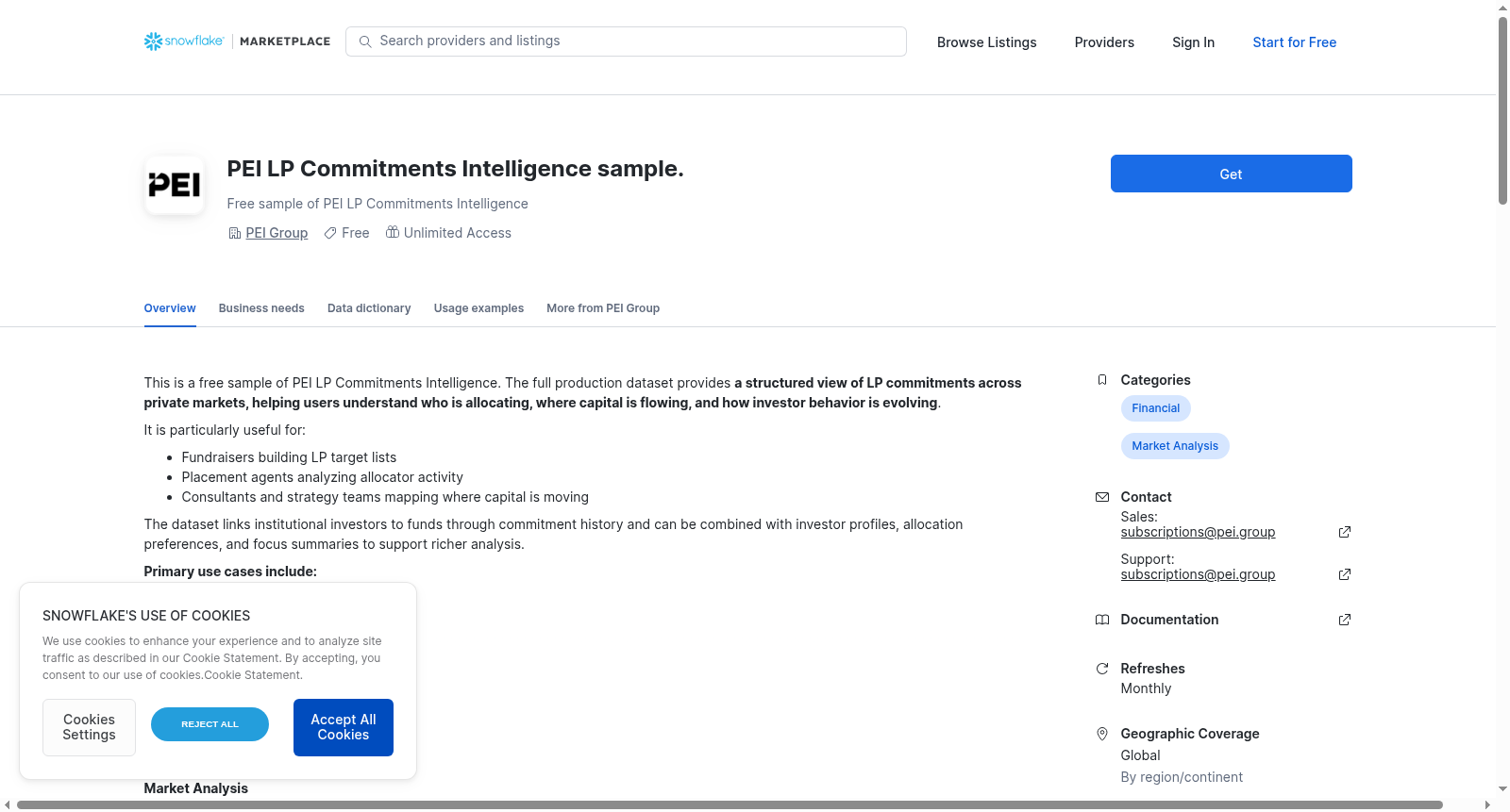 PEI LP Commitments Intelligence sample. 数据集图片