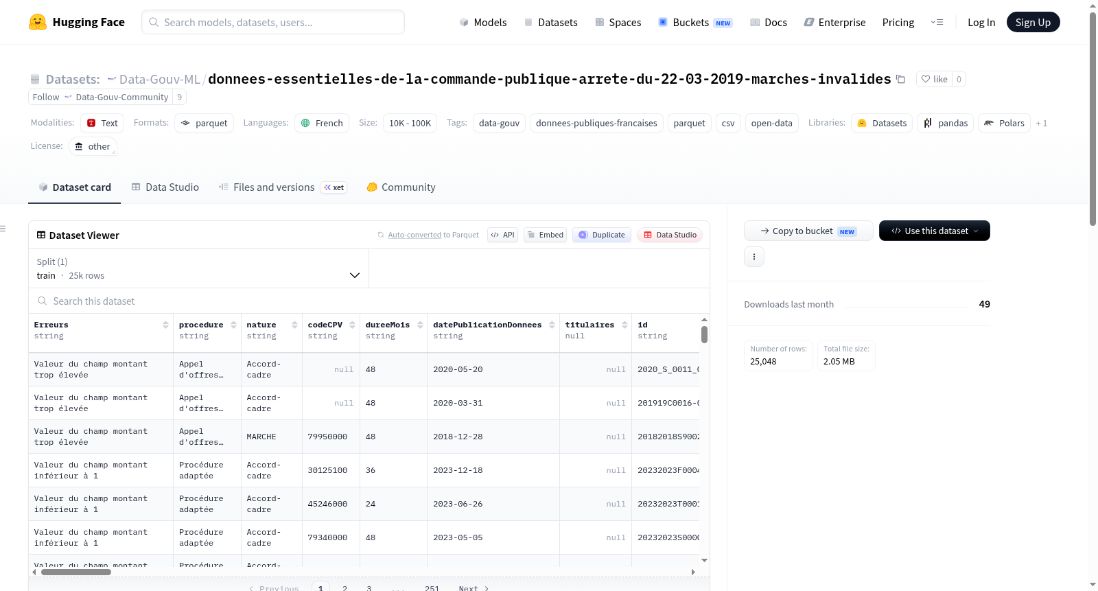 Data-Gouv-FR/donnees-essentielles-de-la-commande-publique-arrete-du-22-03-2019-marches-invalides 数据集图片