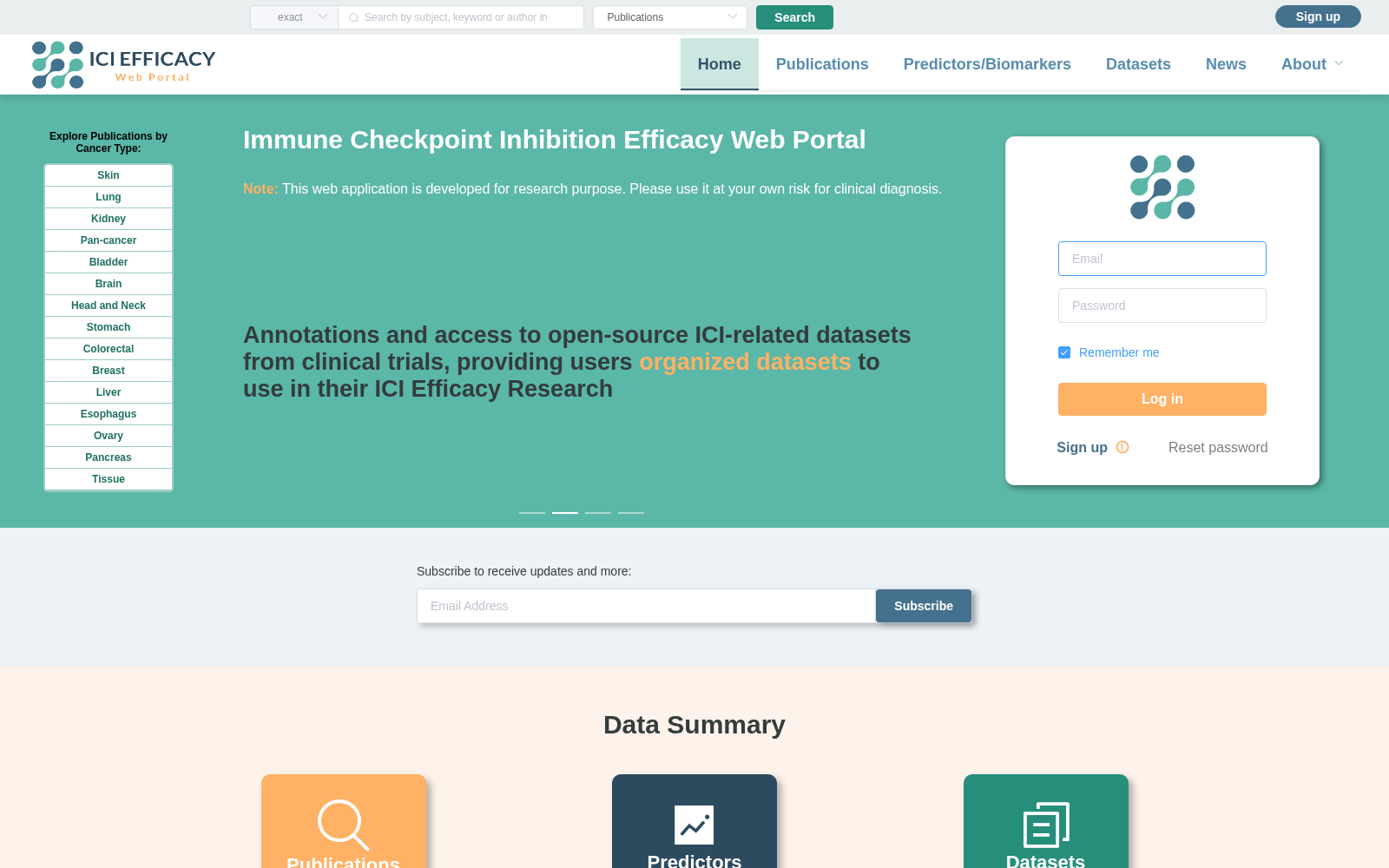 ICI efficacy information portal 数据集图片