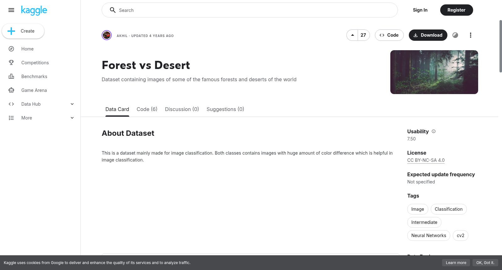 Forest vs Desert 数据集图片