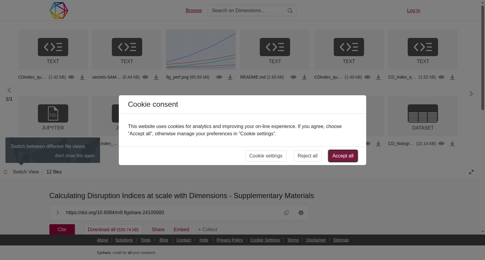 Calculating Disruption Indices at scale with Dimensions - Supplementary Materials 数据集图片