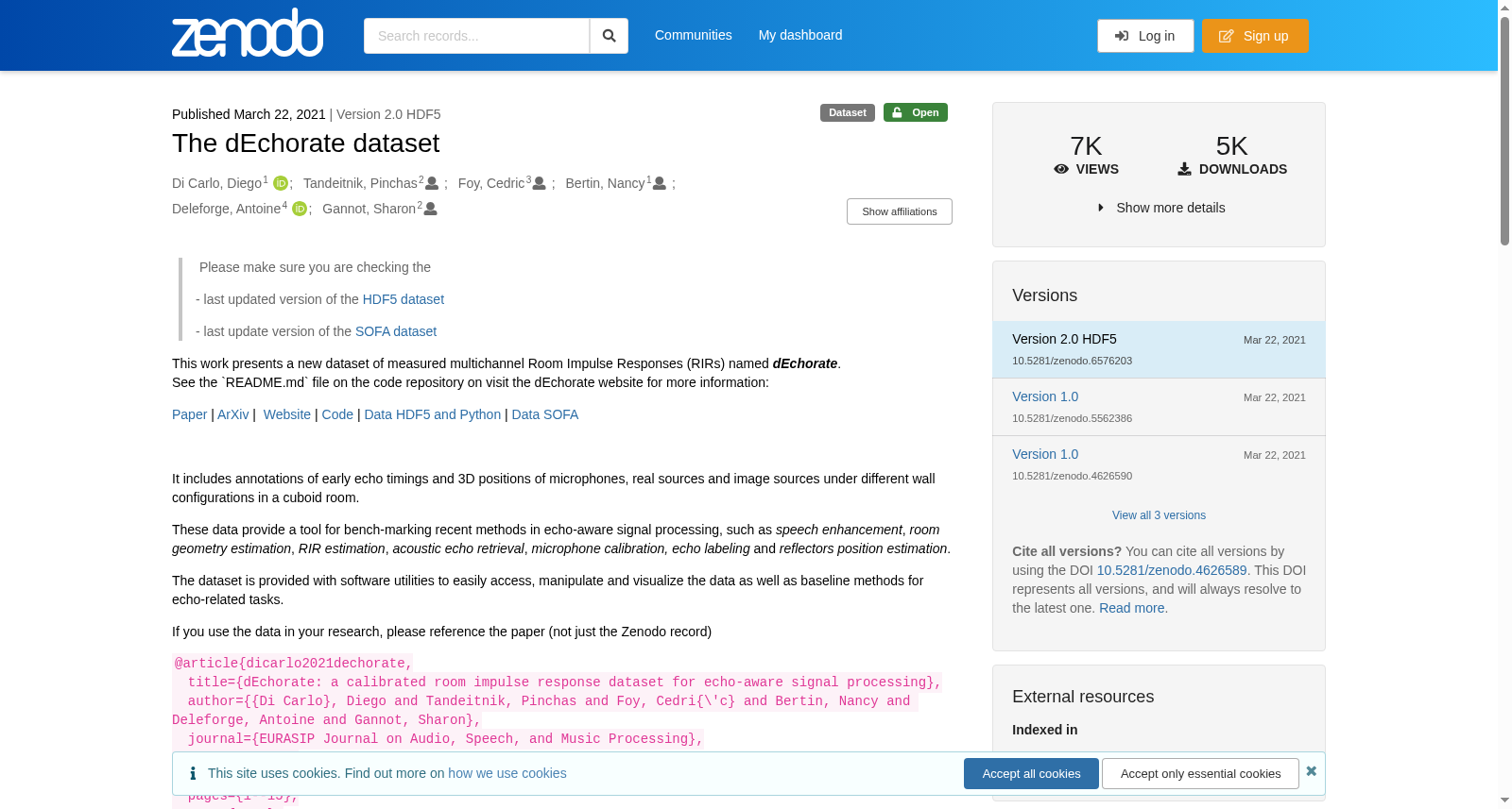 The dEchorate dataset 数据集图片