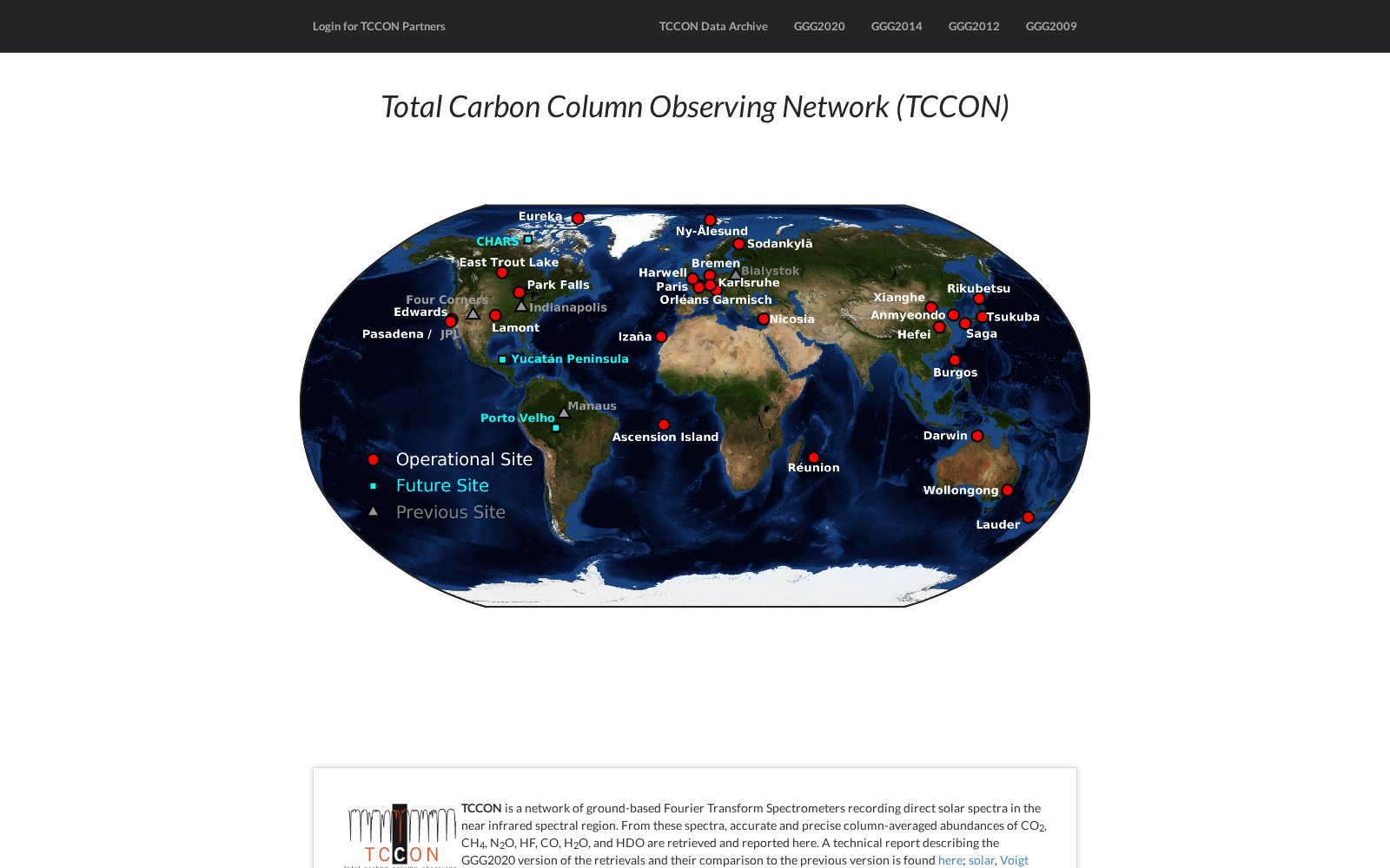 Total Carbon Column Observing Network Data Archive 数据集图片