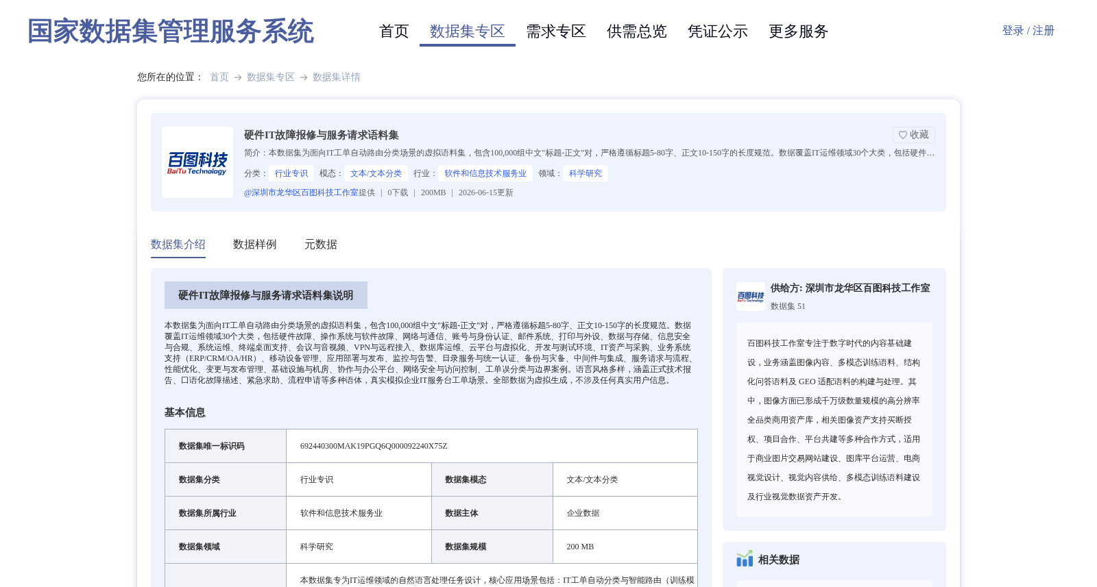 硬件IT故障报修与服务请求语料集 数据集图片