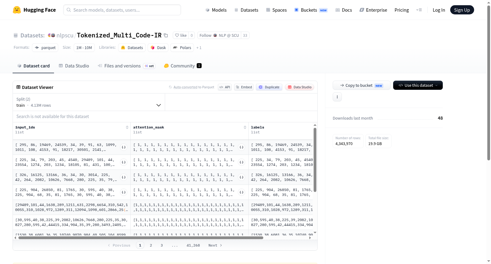 nlpscu/Tokenized_Multi_Code-IR 数据集图片