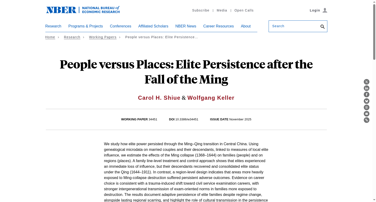 People versus Places: Elite Persistence after the Fall of the Ming 数据集图片