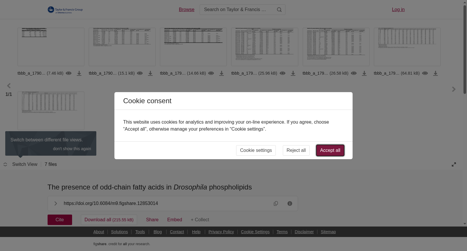 The presence of odd-chain fatty acids in <i>Drosophila</i> phospholipids 数据集图片