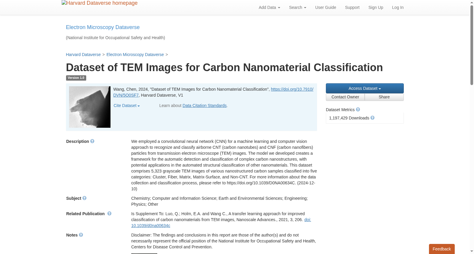 Dataset of TEM Images for Carbon Nanomaterial Classification 数据集图片