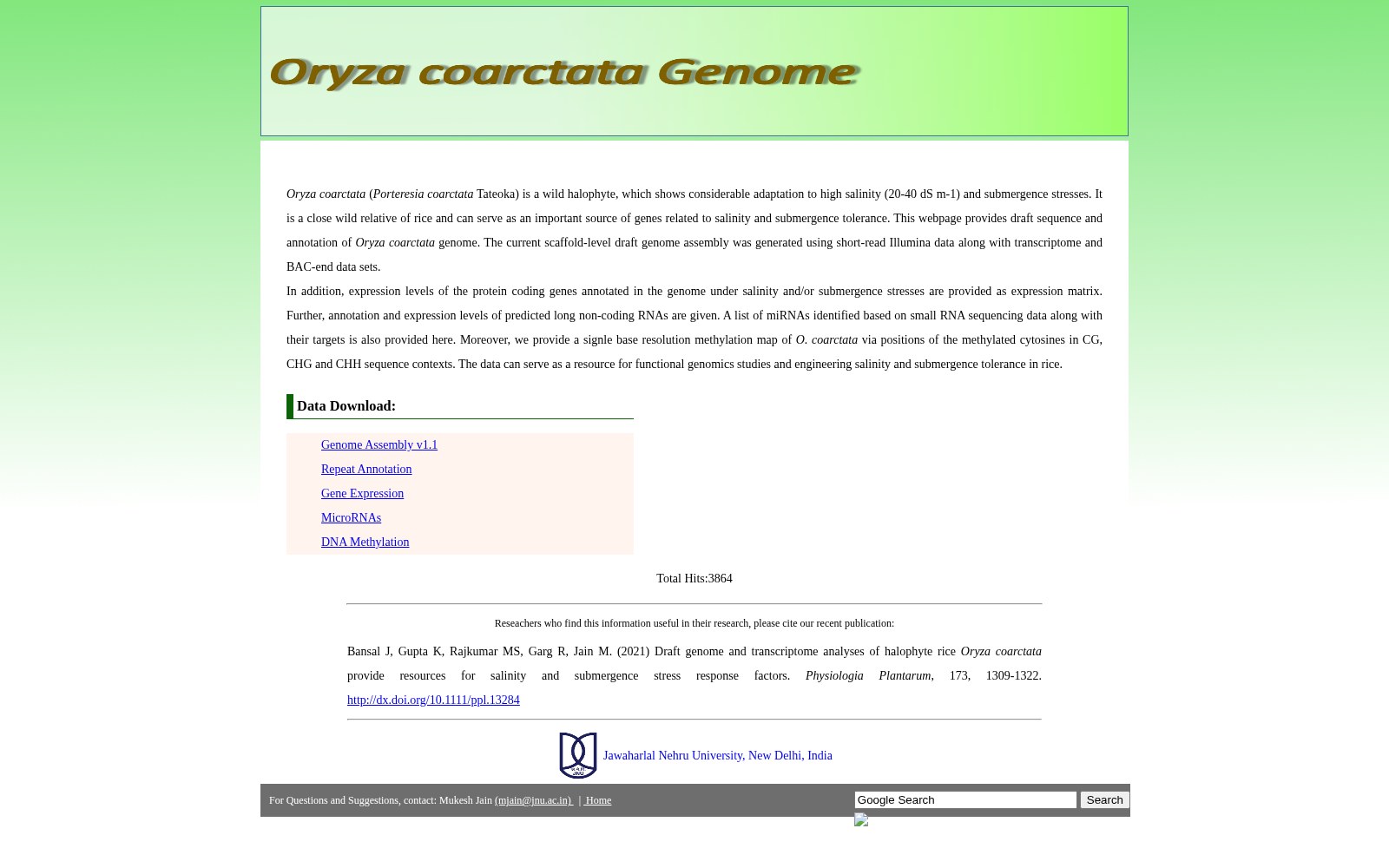 Oryza coarctata Genome 数据集图片