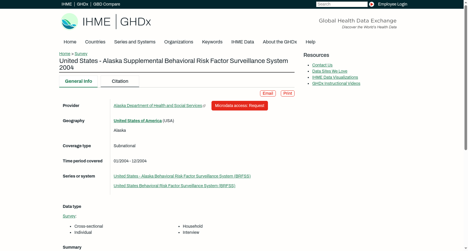 United States - Alaska Supplemental Behavioral Risk Factor Surveillance System 2004 数据集图片
